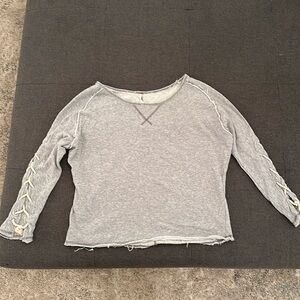Free people grey sweatshirt with rope detail. Size xs